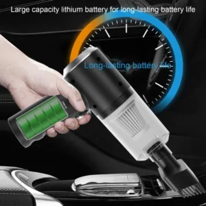 1 conjunto de aspirador de pó para carro, sem fio, portátil, 120W, recarregável, universal, coletor de poeira para carro, suprimentos para veículos